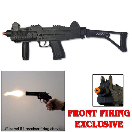 EKOL ASI UZI Black - Full Auto Front Firing 9mm Blank Machine Gun with Folding Stock