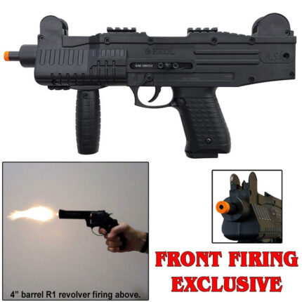 EKOL ASI UZI Black - Full Auto Front Firing 9mm Blank Gun (Includes 2 Magazines)